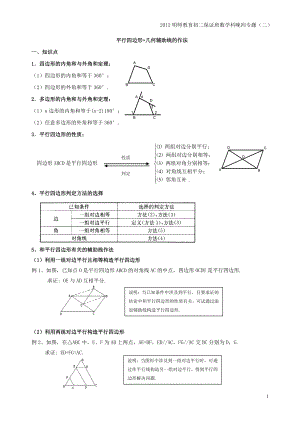 专题二：平行四边形+几何辅助线的作法.doc