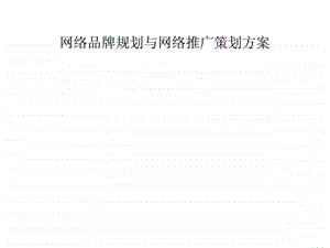 网络品牌规划与网络推广策划方案.ppt