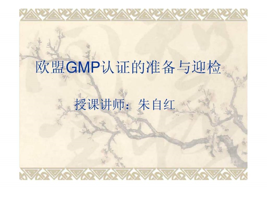 欧盟GMP认证的准备与迎检.ppt_第1页