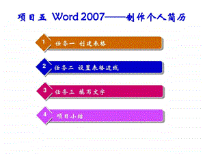 办公自动化项目05Word制作个人简历图文.ppt.ppt