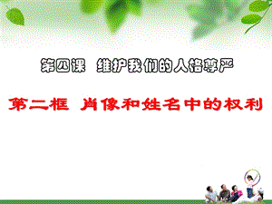 人教版八年级下册第二单元第四课第二框《肖像和姓名中的权利》课件.ppt