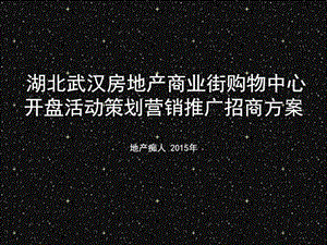 湖北武汉房地产商业街购物中心开盘活动策划营销推广招....ppt