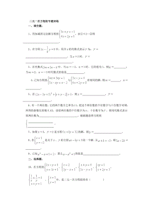 二元一次方程组专题训练.doc