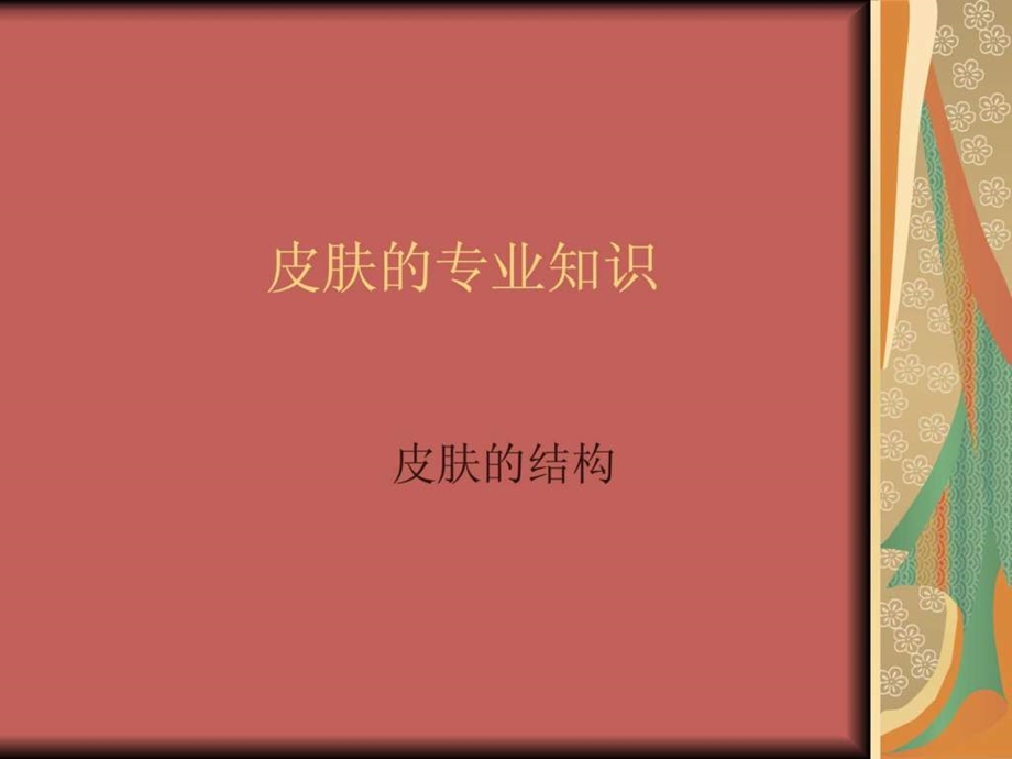 美容行业皮肤的专业知识ppt33页调查报告表格模板实用文档.ppt_第1页