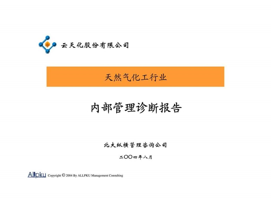 云南云天化云南云天化公司天然气化工行业内部管理诊断报告.ppt_第1页