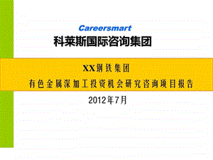 科莱斯国际咨询集团XX钢铁集团投资咨询项目建议书图文.ppt.ppt