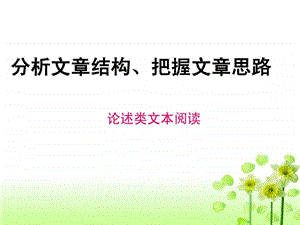 分析文章结构把握文章思路.ppt.ppt