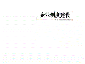 企业制度建设案例分析.ppt