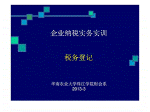 税务登记企业纳税实务实训.ppt