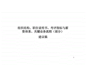 xx水务资产经营公司组织结构职位说明书考评指标与薪资体系关键业务流程部分建议稿.ppt