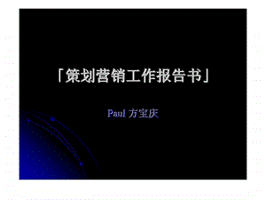 策划营销工作报告书.ppt