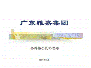 广东雅嘉集团品牌整合策略思路.ppt