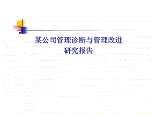 某公司管理诊断与管理改进研究报告.ppt