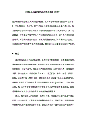 胎儿超声软指标的临床处理（全文）.docx