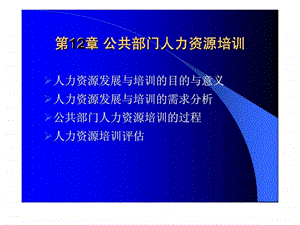 公共部门人力资源管理第12章公共部门人力资源培训.ppt