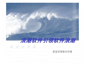 浪潮软件引领软件浪潮浪潮软件整合传播策略.ppt