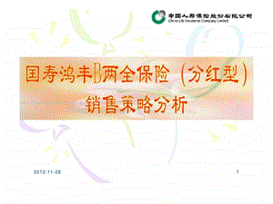 国寿鸿丰B销售策略分析.ppt