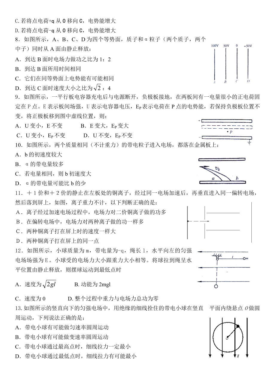 高三专题复习(四)电场.doc_第2页