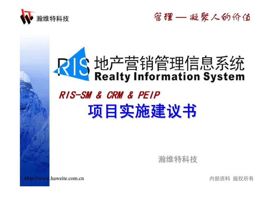 RIS地产营销管理信息系统项目实施建议书.ppt_第1页