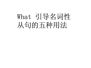 what引导名词性从句总结.ppt.ppt