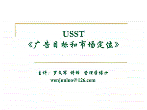 USST广告目标和市场定位.ppt