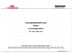 罗兰贝格四川长虹电池营销组织和管理平台设计最终报告.ppt