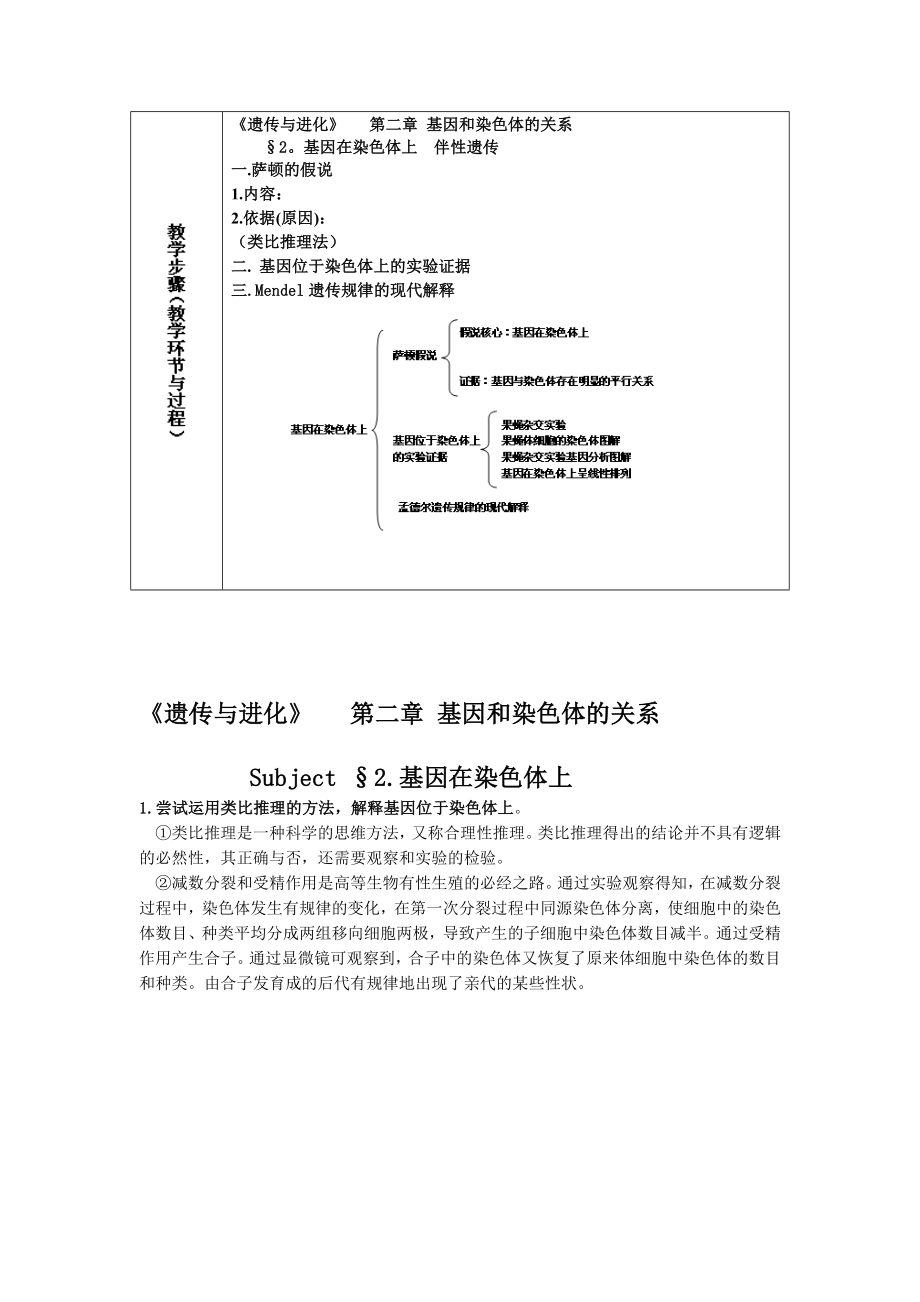 基因在染色体上伴性遗传1复习教案.doc_第2页