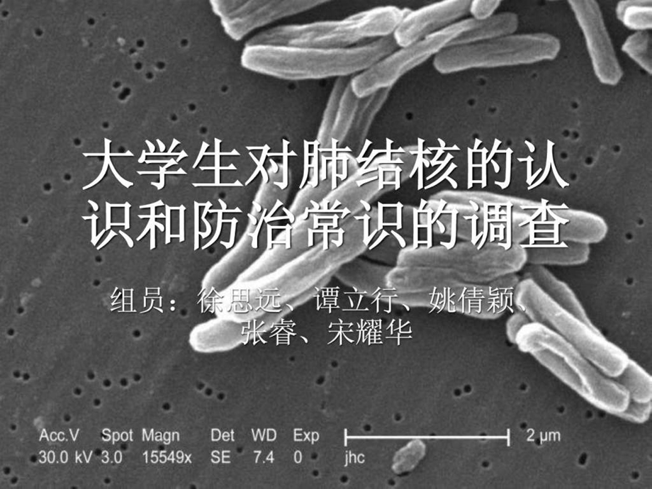 大学生对肺结核的认识和防治常识的调查.ppt.ppt_第1页