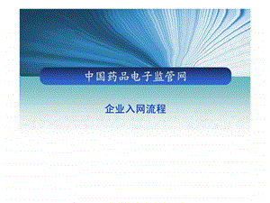 中国药品电子监管网企业入网流程介绍医药卫生专业资料.ppt.ppt