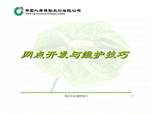 网点开发与维护技巧.ppt