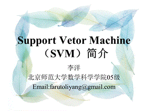 支持向量机原理SVM.ppt