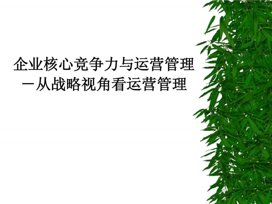 企业核心竞争力与运营管理从战略视角看运营管理.ppt_第1页