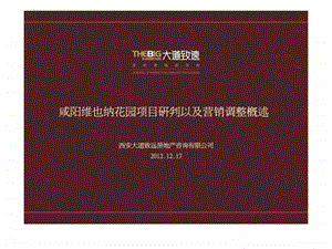 陕西咸阳维也纳花园项目研判以及营销调整概述西安大道致远房地产市场研究营销策划1549419042.ppt