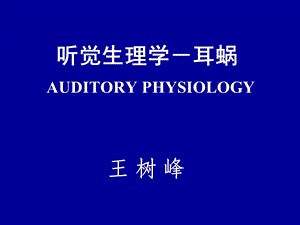 听觉生理学耳蜗王树峰.ppt