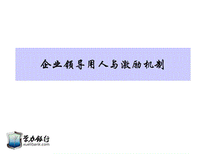 企业领导用人激励机制.ppt