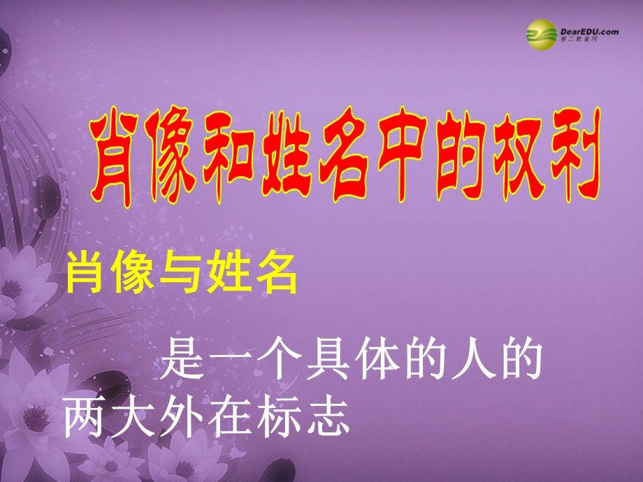 八年级政治下册第二单元第四课第二框肖像和姓名中的权利课件新人教版.ppt_第2页