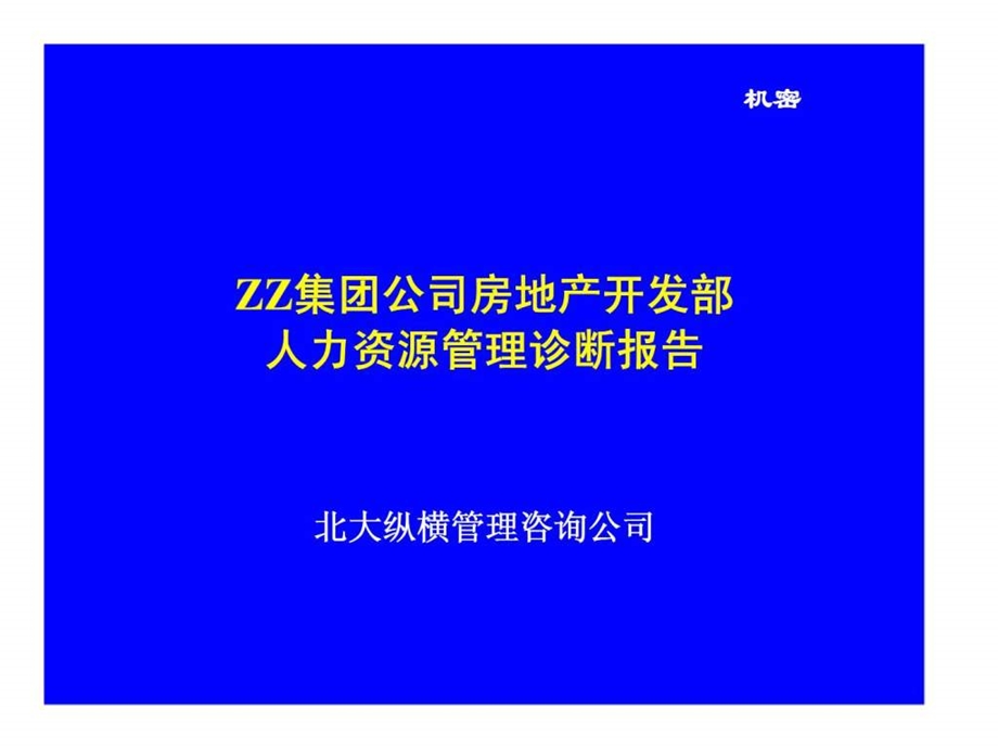 ZZ集团公司房地产开发部人力资源管理诊断报告.ppt_第1页