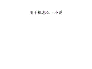 用手机怎么下小说.ppt