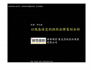 香港湖雪莱克思奴食品集团有限公司以观念决定利润的品牌策划分析.ppt