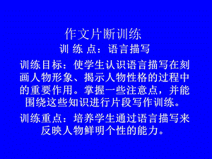 作文片断训练(二)语言描写.ppt