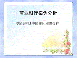 商业银行盈利能力案例分析以交行和纽约梅隆银行为例.ppt.ppt