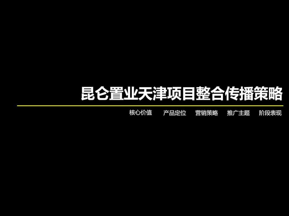 昆仑置业天津城市综合体项目整合传播策略118PPT汉嘉....ppt.ppt_第1页