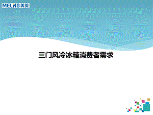 三门风冷冰箱消费者需求苏梅.ppt