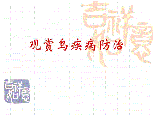 观赏鸟疾病防治.ppt.ppt