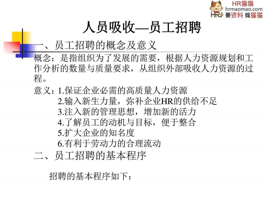 课件人员吸收员工招聘HR猫猫.ppt.ppt_第1页