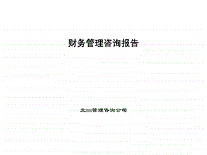 北mm管理咨询公司以客财务管理咨询报告.ppt