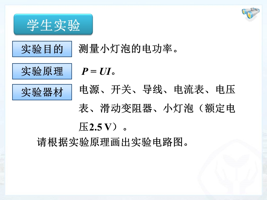 新人教版初中物理183《测量小灯泡的电功率_》课件.ppt_第3页