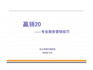 赢销20专业服务营销技巧.ppt