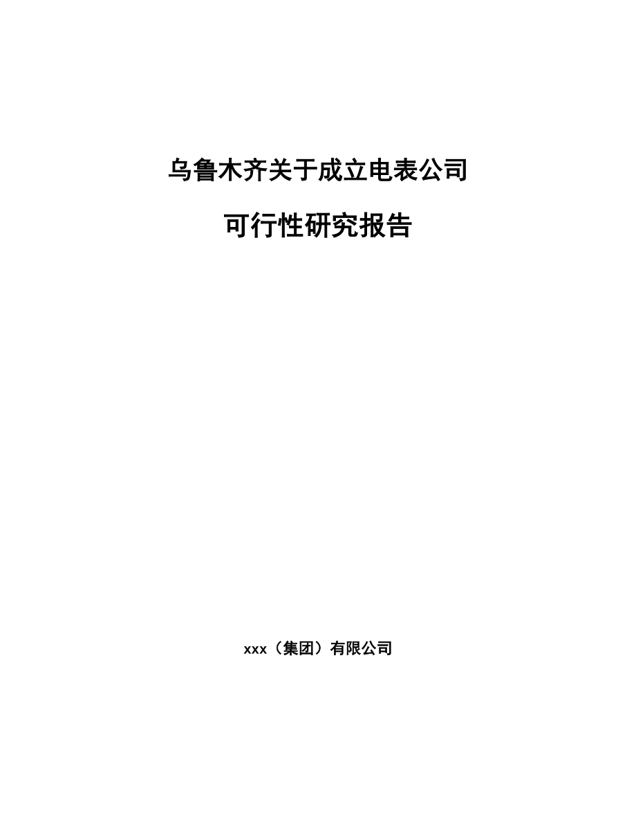 乌鲁木齐关于成立电表公司可行性研究报告.docx_第1页