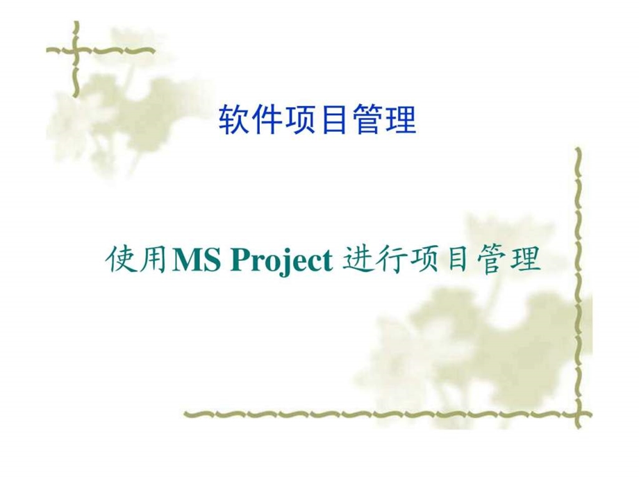 使用msproject进行软件项目管理.ppt_第1页